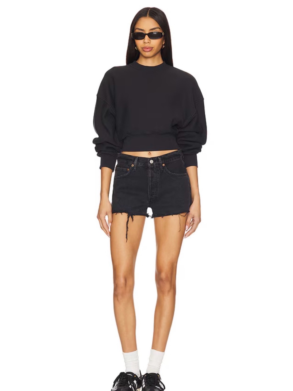 Parker Cut Off Distressed Black Short AGOLDE $148 Size 28 GUC